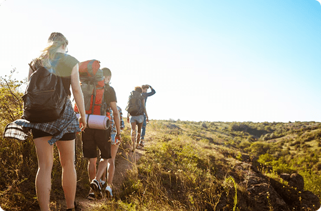Hikers on a trail